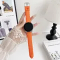 Bracelet de montre en silicone orange avec texture pneu, bracelet de rechange pour montres de sport. - Silicone Motif Pneu - Orange
