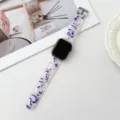 Transparante hars horlogeband met paarse schelptextuur compatibel met Apple Watch stijlvol accessoire - Paars Zebra