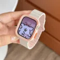 Cinturino per orologio in silicone magnetico e custodia protettiva per Apple Watch. - Bianco e Arancione + Custodia Arancione Gialla