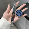 Cute denim and leather watch strap for Huawei watch, metal design with lovely animal patterns. - Custom: 18mm / Denim Dark Blue