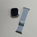 Detailansicht von geflochtenem Nylon-Uhrenarmband und Smartwatch-Gehäuse, hochwertig und bequem. - 38/40/41mm Universal / Schnalle-Dunkelgrau
