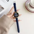 Smartwatch Lederarmband Ersatz für Damen Luxus Business Freizeit Design Zubehör. - Benutzerdefinierte Messung 18mm / Königsblau (Silberschnalle)