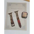 Cinturino in pelle giuntata con catena in acciaio inossidabile per apple watch sku - Ambra Denim