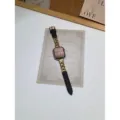 Cinturino per orologio in vera pelle e catena in acciaio compatibile con Apple Watch. - Denim Nero