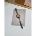 Cinturino per orologio in vera pelle con catena in acciaio inossidabile compatibile Apple Watch - Oro Denim Usurato