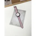 Cinturino di ricambio in pelle rosa per smartwatch con fibbia nera accessorio elegante e comodo - Autamisurato 18mm / Rosa