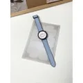 Cinturino di ricambio per smartwatch in silicone pelle blu compatibile con Huawei GT. - Blu