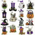 Halloween embroidered patches cute ghost pumpkin cat iron-on badges clothing accessories appliques - 15 Pieces Set
