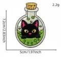 Halloween black cat potion bottle embroidered patch sew on iron on cute badge applique - Black Cat Potion Bottle (1#)