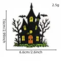 Halloween haunted castle embroidered patch, spooky bat and tree design for clothing DIY. - Ancient Castle (4#)