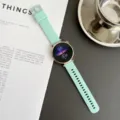 Bracelet de montre connectée en silicone vert menthe compatible avec Huawei et Samsung montres. - Vert menthe