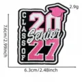 2027 Graduation Season Pink Embroidered Patch DIY Iron-on Badge Clothing Accessory - Pink Graduation Patch 4# / Pink