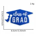 Toppa ricamata con cappello di laurea blu e bianco badge fai da te con dimensioni e peso. - Stile Tocco e Silhouette (7#)