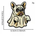 Halloween French Bulldog ghost embroidered patch, cute cartoon dog iron-on badge accessory. - Ghost Bulldog (6#)