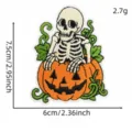 Halloween skeleton pumpkin embroidered patch DIY cloth badge cute clothing accessory. - Skull Pumpkin (13#)