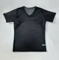 Vista detallada de camiseta de manga corta anti-sudor de malla negra transpirable - S / Top estilo malla / Negro