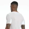 Camiseta interior de manga corta antitranspirante para hombre con almohadillas axilares. - S / Top estilo malla / Blanco