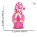 Vue détaillée du patch brodé nain ruban rose affichant les dimensions et le poids. - Écusson Ruban Rose 2# (Style Gnome)