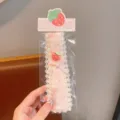 Kids pink lace hair band, cute strawberry bow bangs patch for toddler girls daily wear. - Strawberry