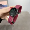 Silikon magnetisches Uhrenarmband Wellen-Design Ersatzarmband fuer Smartwatches und Tracker. - 22mm / Burgunderrot