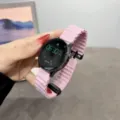 Correa de reloj de silicona rosa, correa magnética de 20mm 22mm para reloj inteligente. - Morado Hierba