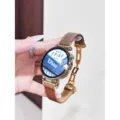 Bracelet de montre en cuir véritable pour femme avec boucle papillon en métal élégant. - Compatible Avec Smartwatch / Marron et Brun Foncé
