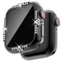 Schwarze Strass PC galvanisierte Schutzhülle für Smartwatch glänzender Kristall Bumper - Schwarz / 40mm