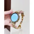 Ersatz Lederarmband mit Metallschnalle kompatibel mit Smartwatches hochwertiges Design. - Kompatibel für Huawei 8/9 / Aprikose