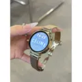 Echtleder Uhrenarmband mit Schmetterlingsschließe für Huawei GT4 GT3 Smartwatch braun. - Aprikose und Braun / Kompatibel für Huawei 8/9