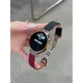 Echtleder Uhrenarmband Ersatz zweifarbig Schmetterlingsschließe passend für Huawei GT Serie - Rosa Rot und Schwarz / Kompatibel für Huawei 8/9