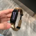 Cute corduroy smartwatch strap with bear charm compatible with fitness trackers variant style - Compatible With Apple 38/40/41/(10th Gen 42mm) Universal / Earth Brown