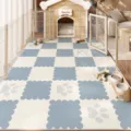 Pet playpen mat with cute blue cookie pattern and paw prints, easy to clean home pet supply. - 40*60cm / Azure Paw Print