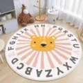 Süßer runder Teppich aus Kaschmir-Imitat für Kinderzimmer, weich, hautfreundlich und gemütlich. - Leopard