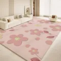 Modern pink floral carpet living room floor mat large home decor comfortable soft rug detail - Floral Face (Style 3C)