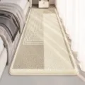 Modern geometric bedside runner rug, soft fluffy imitation cashmere floor mat for bedroom. - 40x100cm / Wabi-sabi Style 01