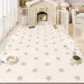 Details of the waterproof PVC pet mat with cute grey star pattern inside a cozy living room setup. - 40x60cm / Starry Night Fairy Tale