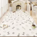 Alfombra duradera de PVC para parque de mascotas con lindos patrones impermeable y antideslizante - Paraíso de Diversión Gatuna