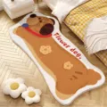 Tapis en imitation cachemire en forme de chien de dessin animé mignon pour la chambre - Chien à Collier à Fleurs