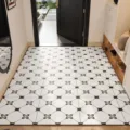Minimalist PVC easy-clean floor mat for entryway, waterproof and dirt-resistant hallway rug. - 40x60cm / Rhombic Tile