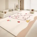 Large PVC wipe-clean floor mat for living room, waterproof and dirt-resistant kids crawl rug. - Dreamy Rabbit Style (1Y)