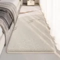 Minimalist luxury faux cashmere bedroom bedside rug soft skin-friendly durable floor mat - 40x100cm / Wabi-sabi Style 04