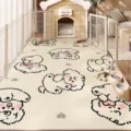 Tappeto per animali impermeabile e facile da pulire con stampa di cagnolino carino, antiscivolo. - Cagnolino carino