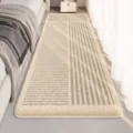 Beige geometric runner rug, soft imitation cashmere bedside carpet for bedroom, cozy decor. - 40x100cm / Wabi-sabi Style 05