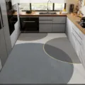 Modern kitchen floor mat abstract geometric circle design anti-slip water absorbing mat. - 40*60cm / As You Wish