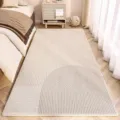 Modern minimalist geometric imitation cashmere floor mat, soft bedside rug for bedroom cozy decor. - 40x100cm / Solid Line-2N