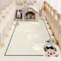 Simple PVC pet mat for living room, waterproof, wear-resistant, easy to clean, playpen mat. - 40x60cm / Headphone Cat Yellow