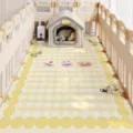 PVC pet playpen mat yellow checkered waterproof wipe clean dog mat flooring soft floor protection - 40x60cm / Yellow Plaid
