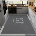 Kitchen diatomaceous earth floor mat absorbent anti-slip kitchen mat simple gray rug - 40*60cm / Delicious Feast