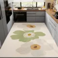 Modern minimalist kitchen floor mat featuring large floral design, highly absorbent and easy clean. - 40*60cm / Early Spring Season