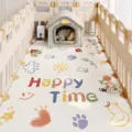 PVC waterproof pet mat for living room, wear-resistant, easy to clean with cute prints. - 40x60cm / Happy Time Graffiti Style (Y Moling)
